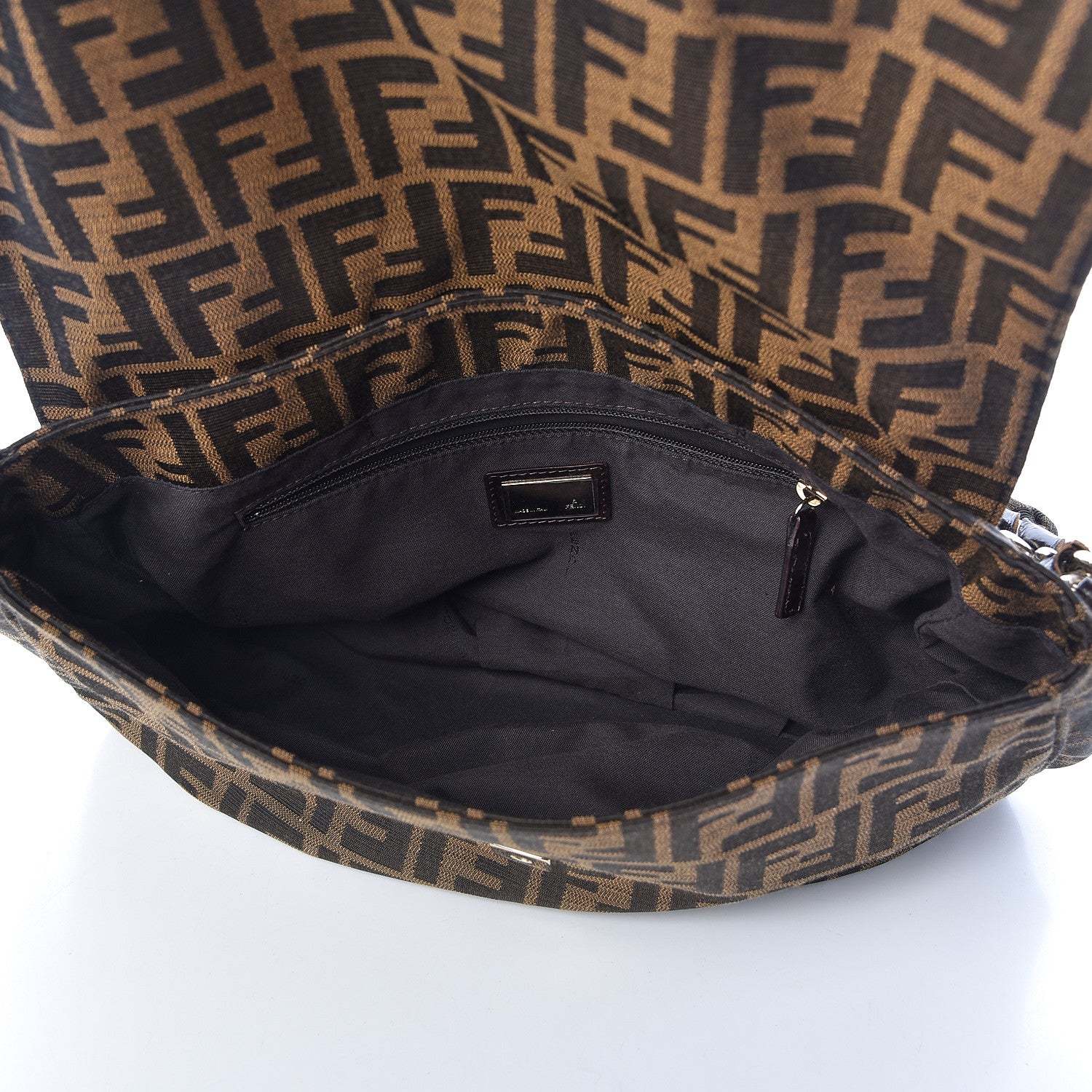 Fendi Zucca Patent Mia Shoulder Flap Tobacco 5 of 11