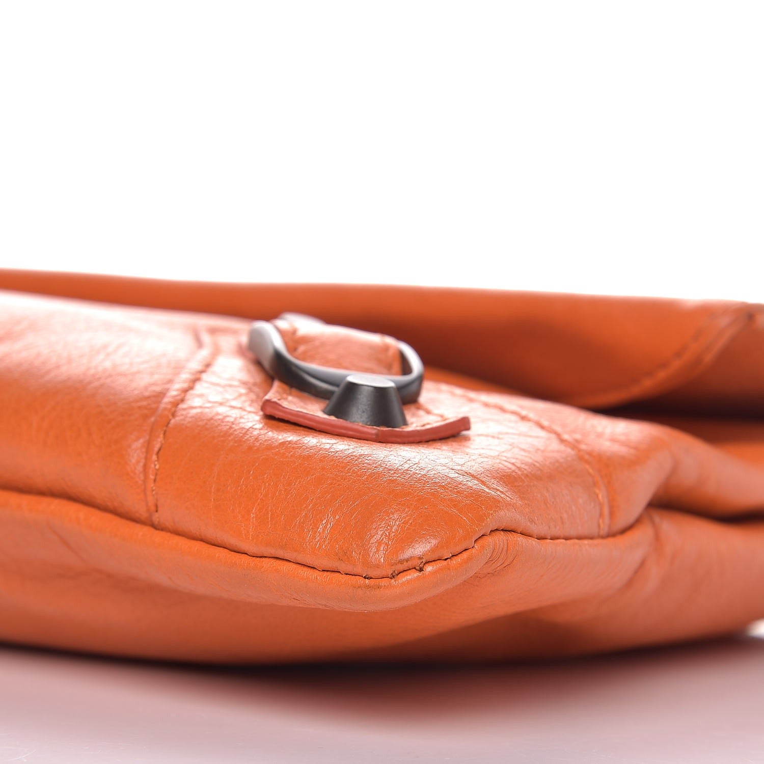 Balenciaga Agneau Classic Hardware Envelope Clutch Tangerine 9 of 9