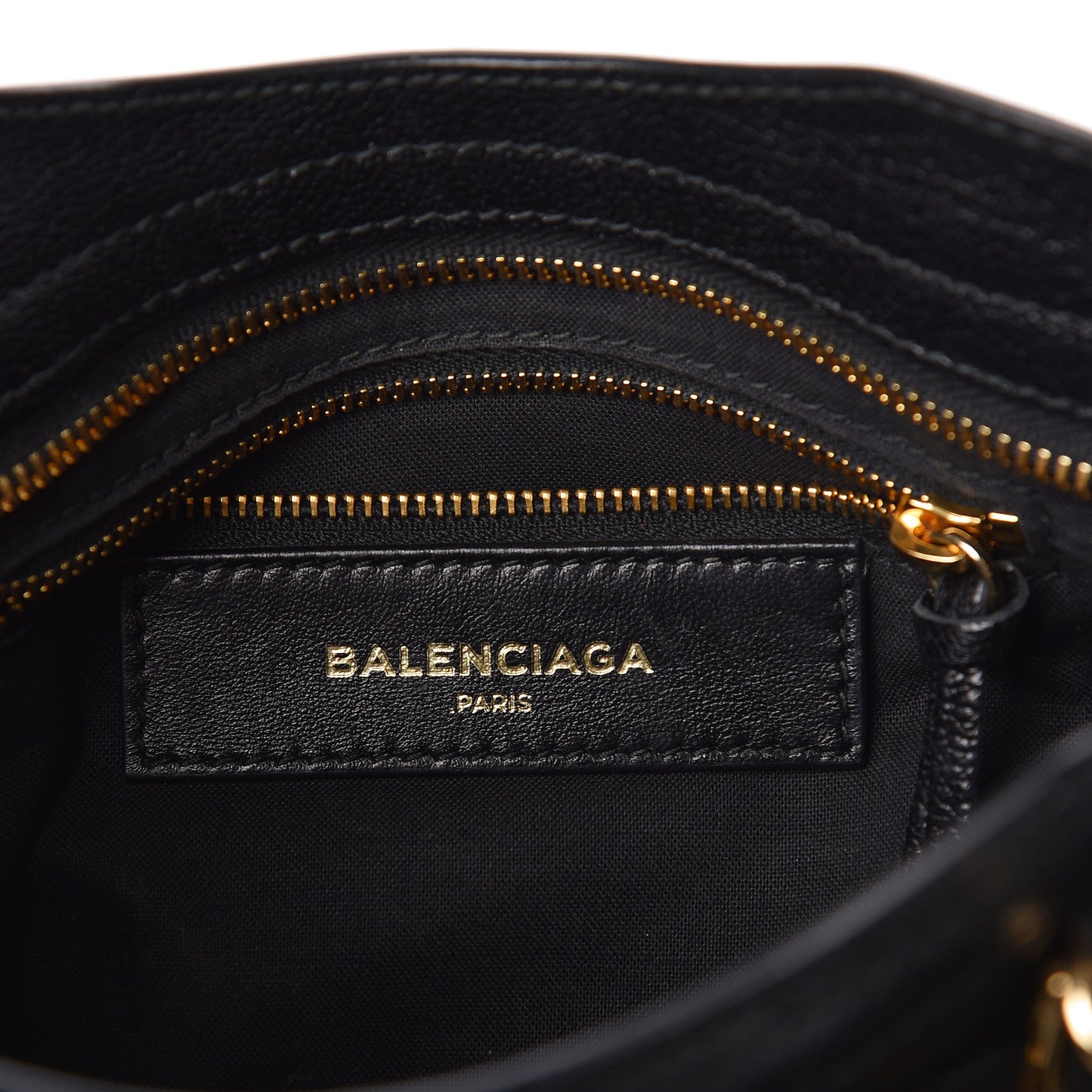 Chevre Gold Metallic Edge Hardware Mini City Black