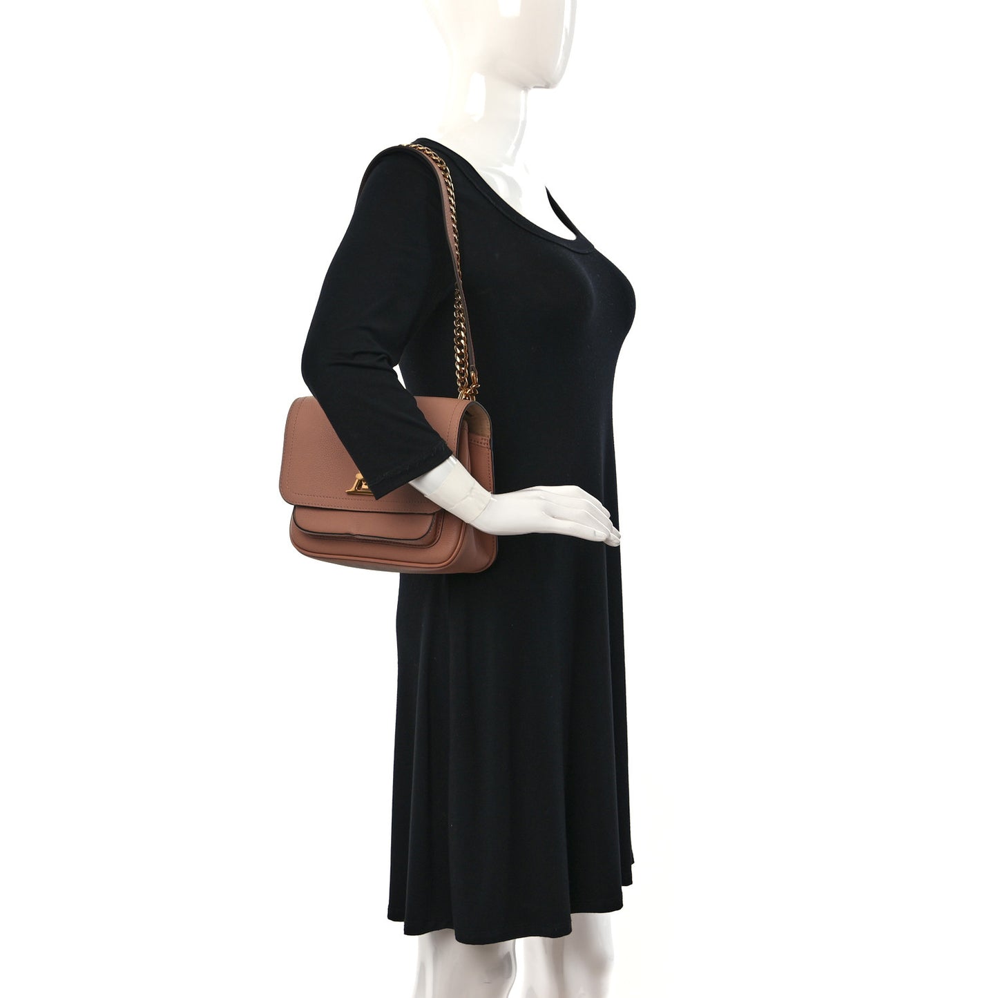 Grained Calfskin Lockme Chain Bag PM Rose Silk