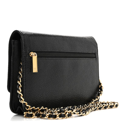 Chanel Caviar Timeless CC Wallet on Chain WOC Black 2 of 16