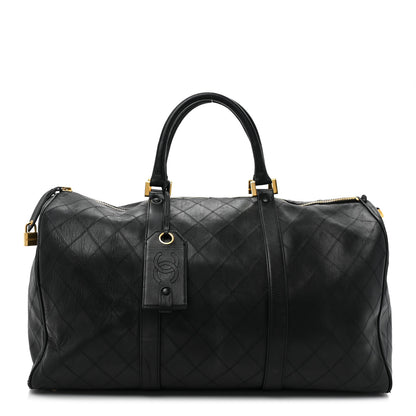 Chanel Calfskin Stitched CC Boston Black 1 of 19