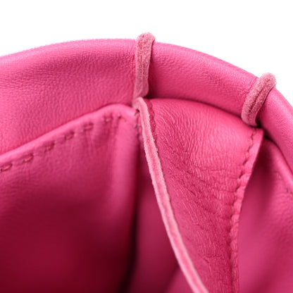 Hermes Lambskin Clou De Selle Pouch Rose Tyrien 11 of 14