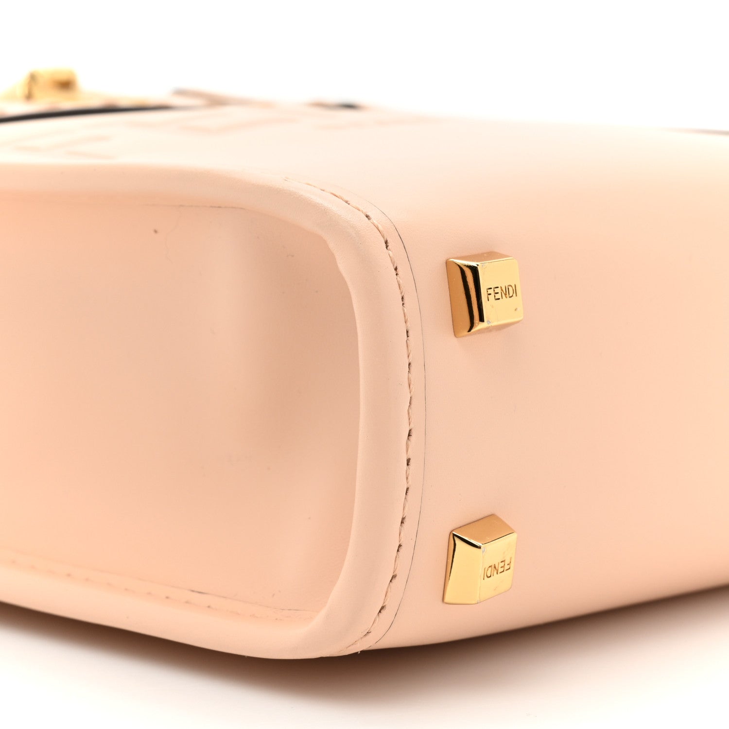 Fendi Vitello King Plexiglass Logo Embossed Mini Fendi Sunshine Shopper Tote Light Rose 8 of 9