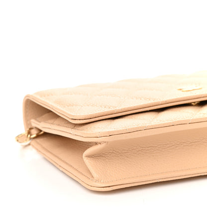 Chanel Caviar Quilted Wallet On Chain WOC Beige 9 of 10