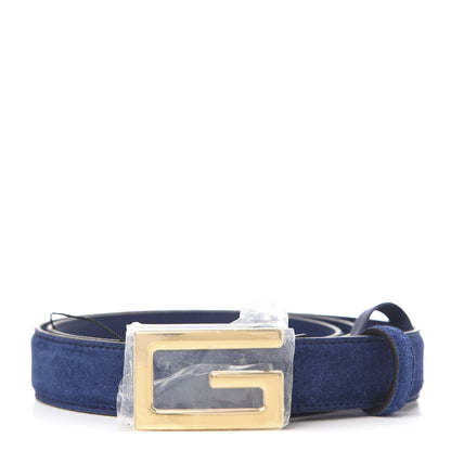 Gucci Suede Icaro G Cube 25mm Belt 80 32 Dark Navy 1 of 5