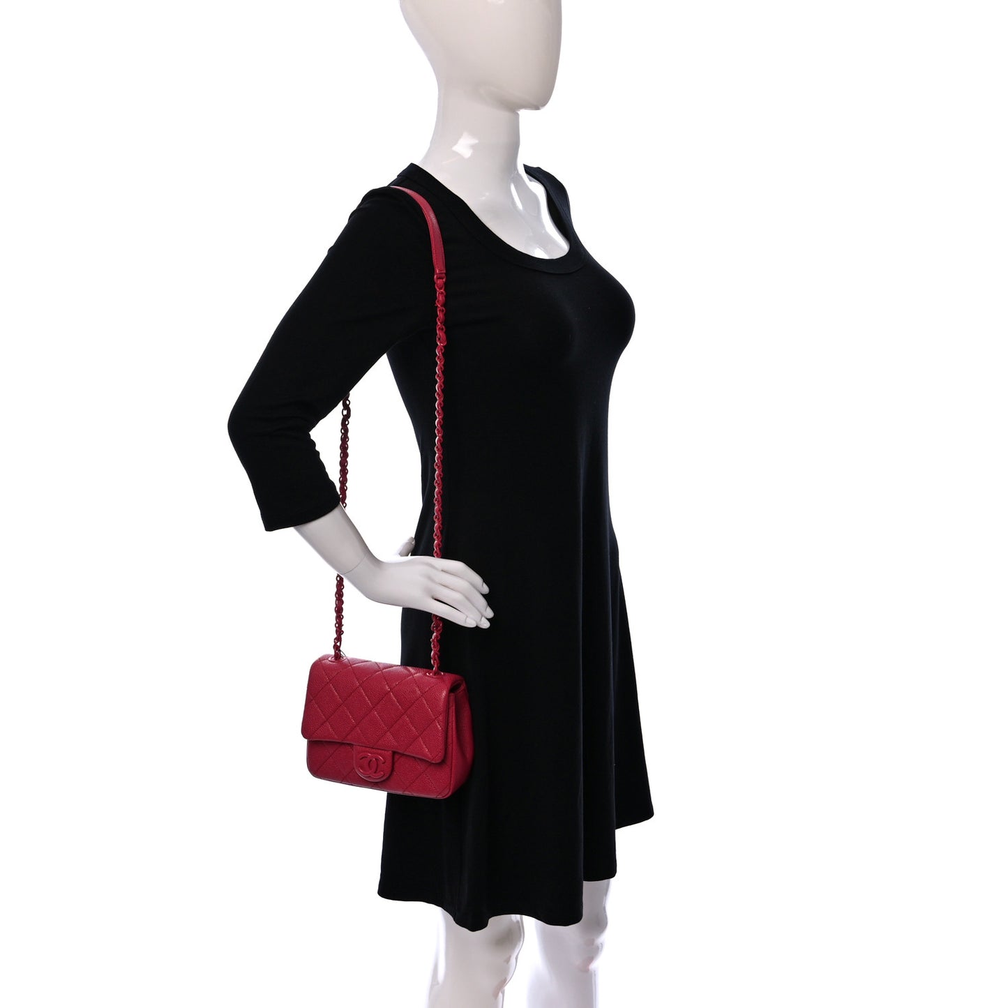 Caviar Quilted Mini Incognito Square Flap Dark Pink
