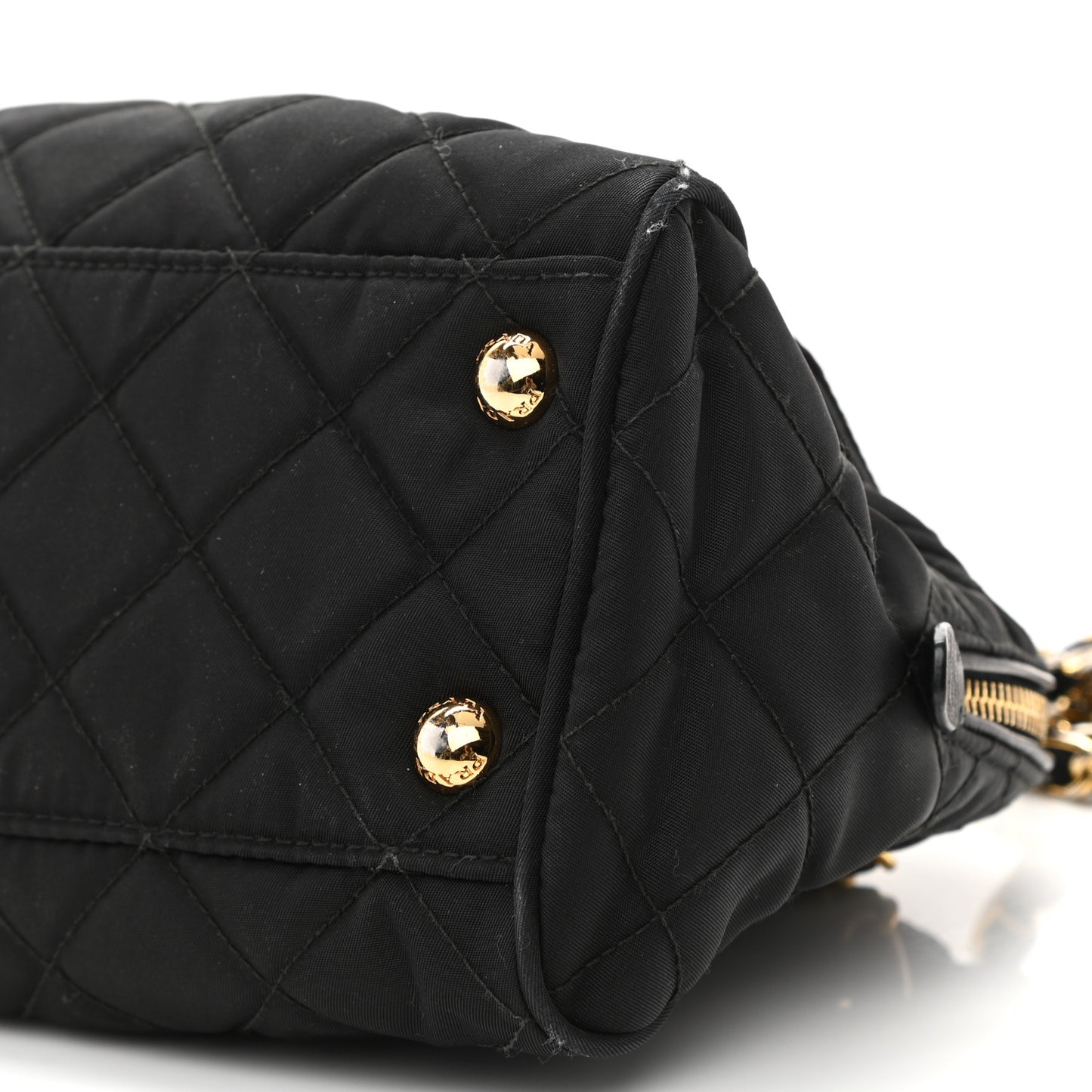 Nylon Tessuto Impuntu Quilted Flap Black