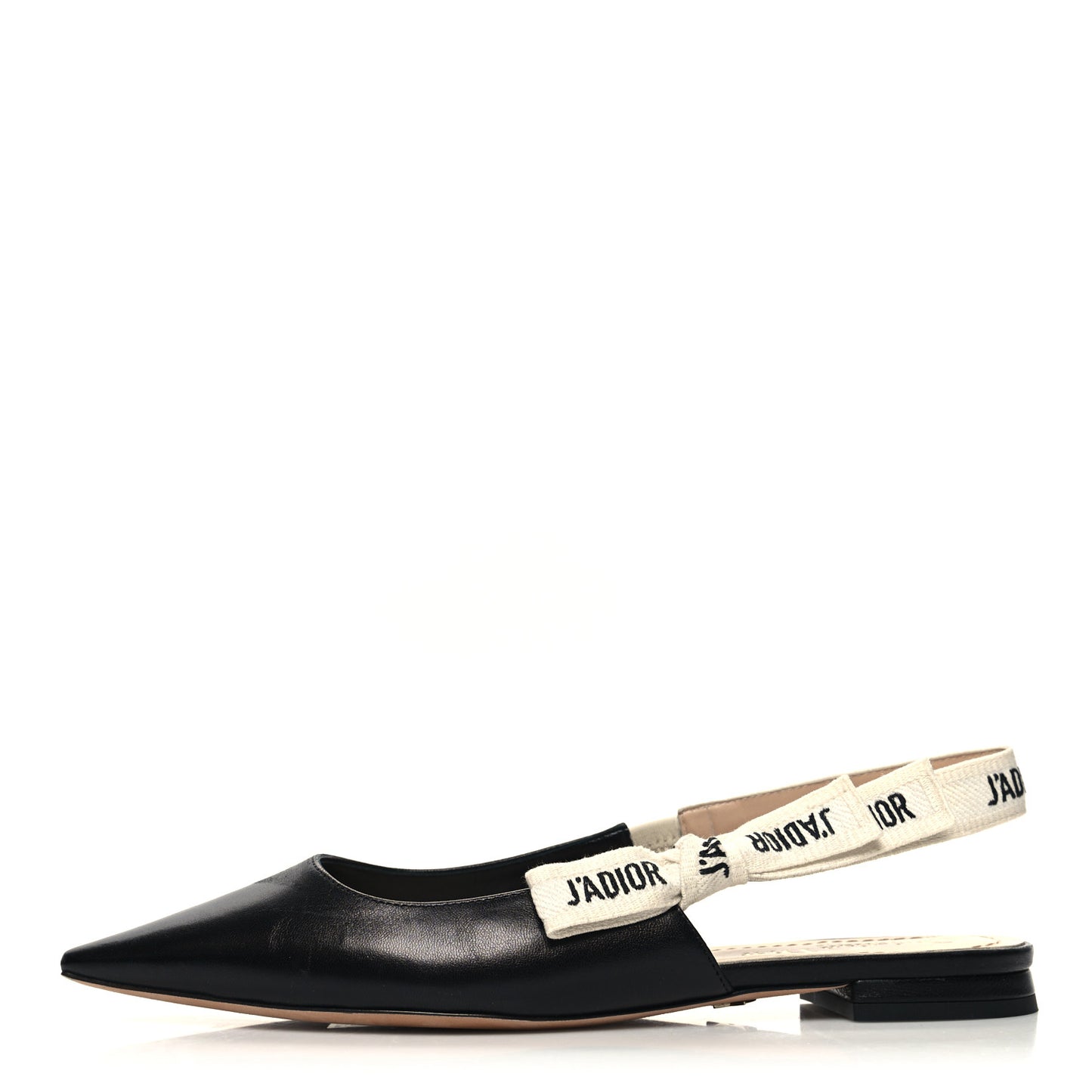 Lambskin Ribbon J'Adior Slingback Ballet Flats 37.5 Black