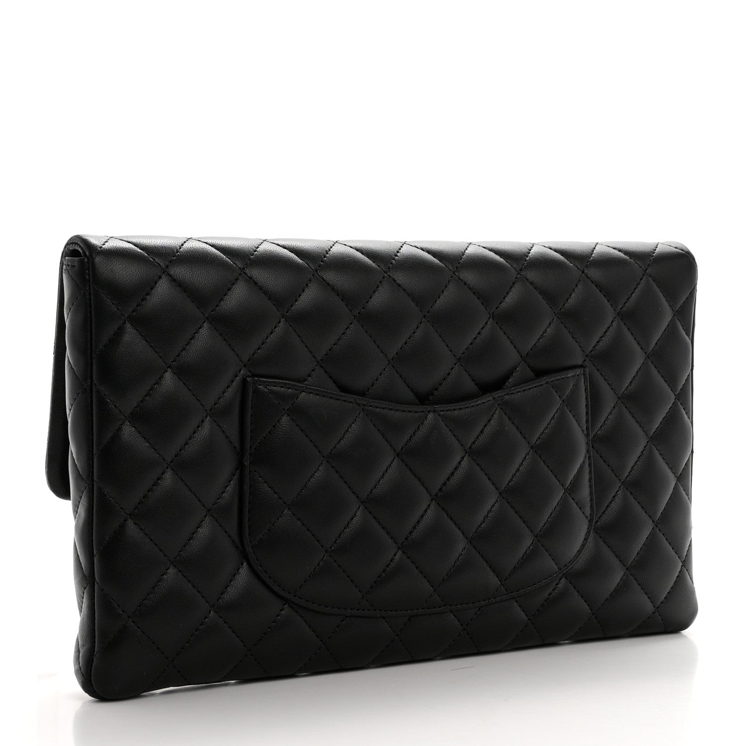Chanel Lambskin Quilted Flap Clutch Black 3 of 10