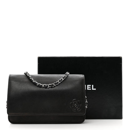Chanel Calfskin Camellia Wallet on Chain WOC Black 14 of 14