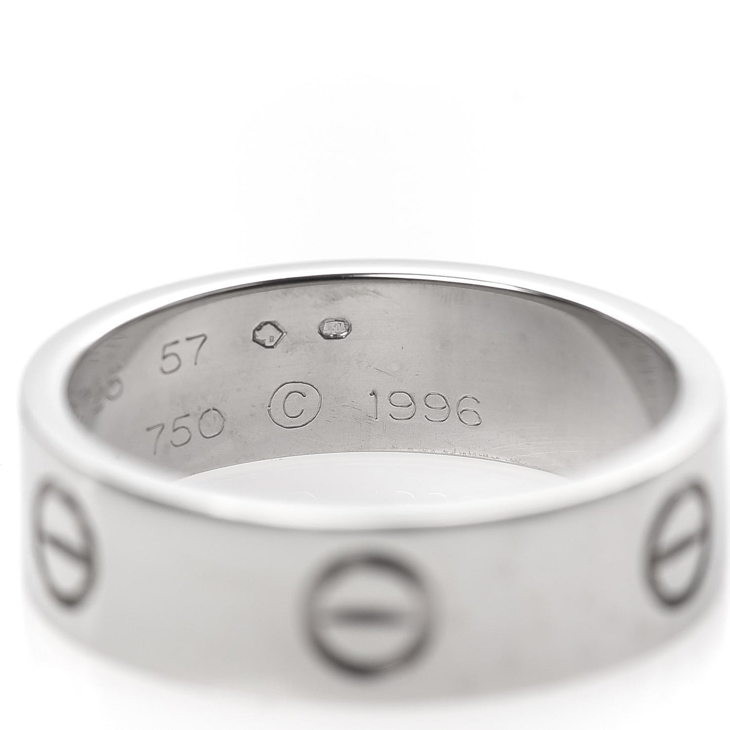 18K White Gold 5.5mm LOVE Ring 57 8