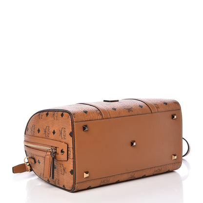 MCM Visetos Medium Boston Bag Cognac 4 of 11