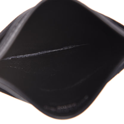 Saint Laurent Grain De Poudre Matelasse Monogram Chevron Credit Card Case Deep Marine 5 of 8