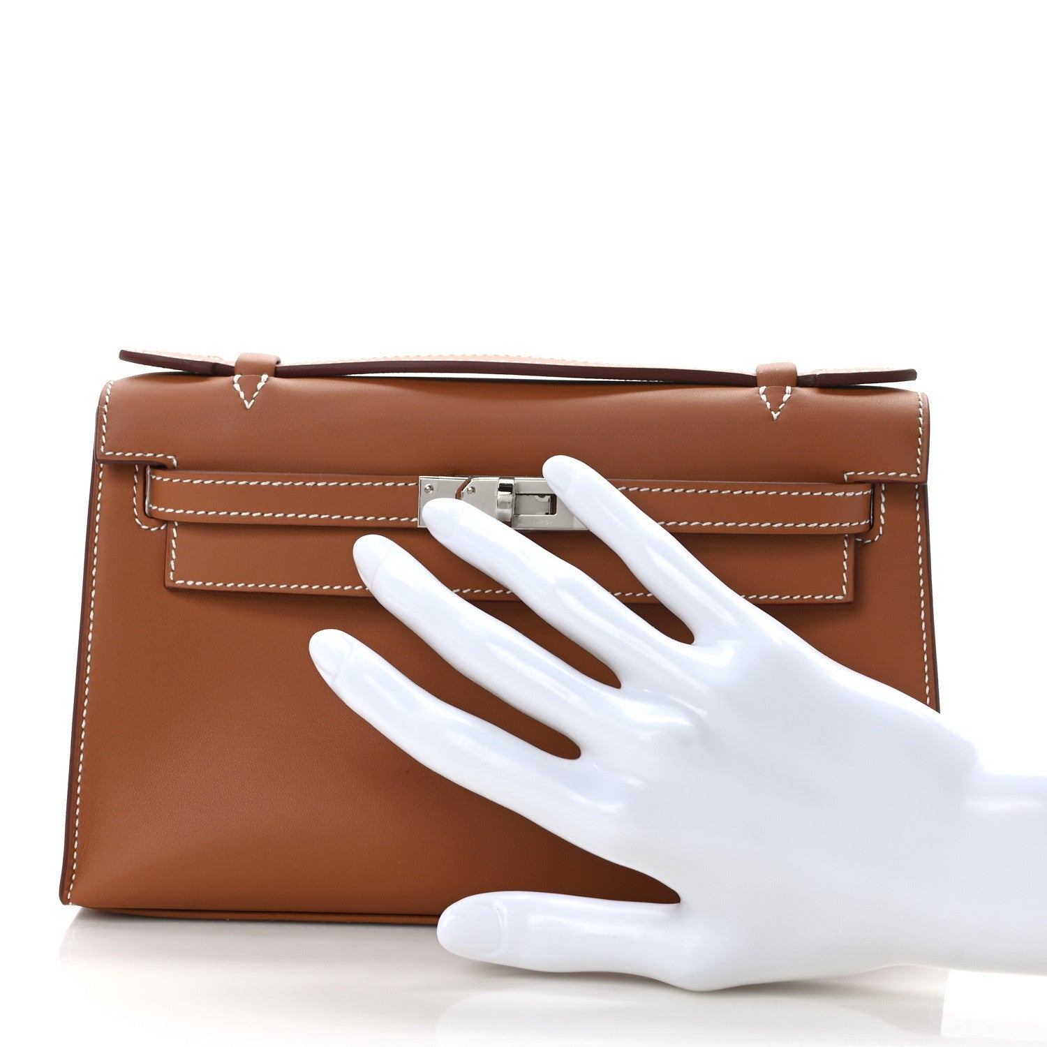 Hermes Swift Kelly Pochette Clutch Gold 2 of 8