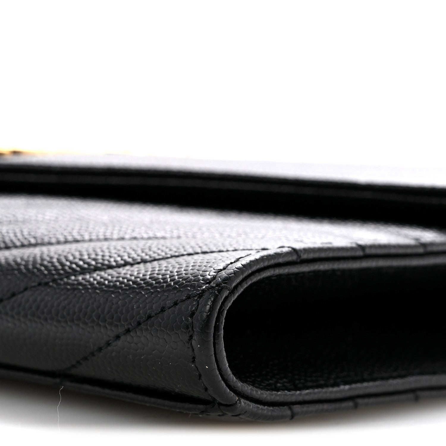 Saint Laurent Grain De Poudre Matelasse Chevron Monogram Envelope Clutch Black 10 of 12