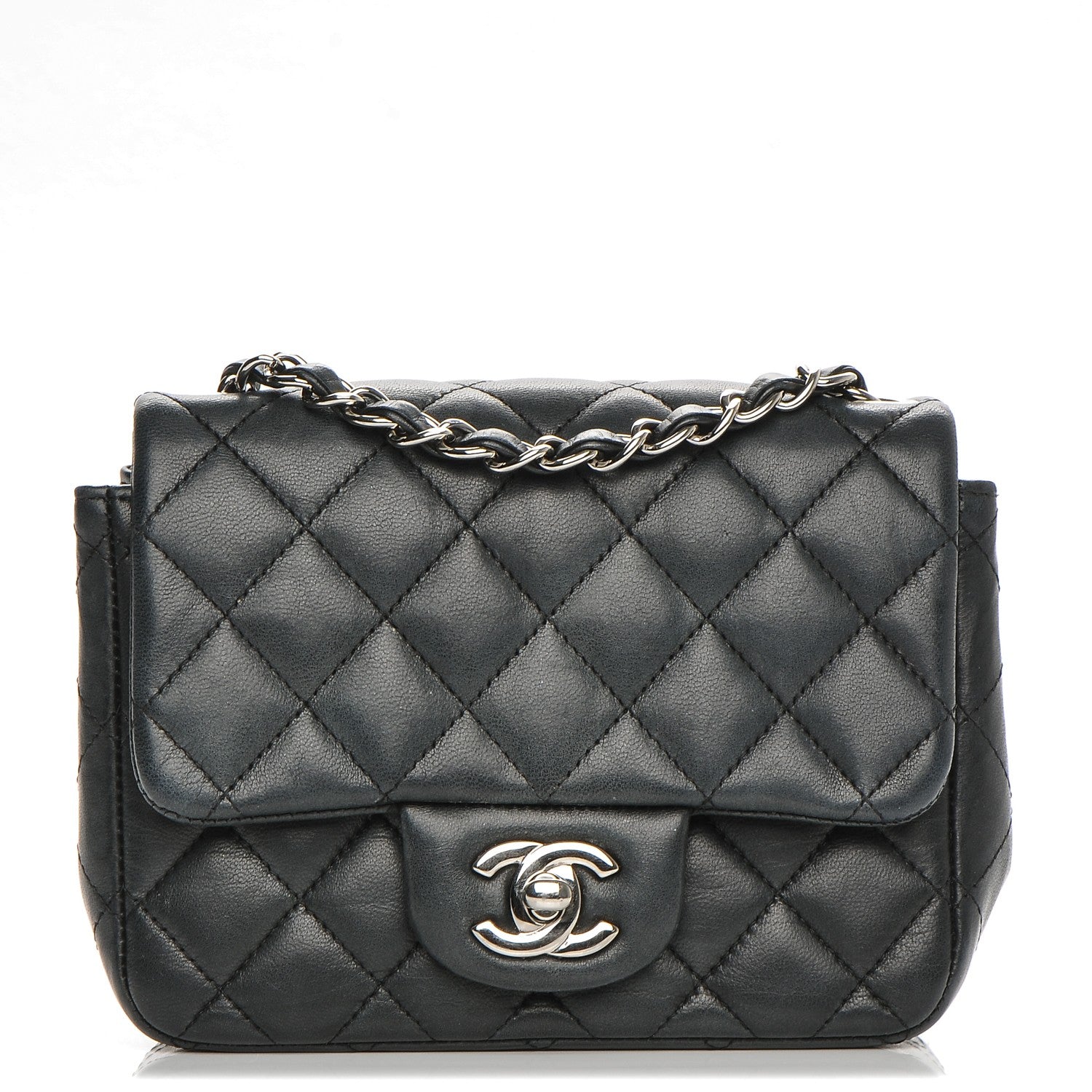 Chanel Lambskin Quilted Mini Square Flap Black 1 of 12