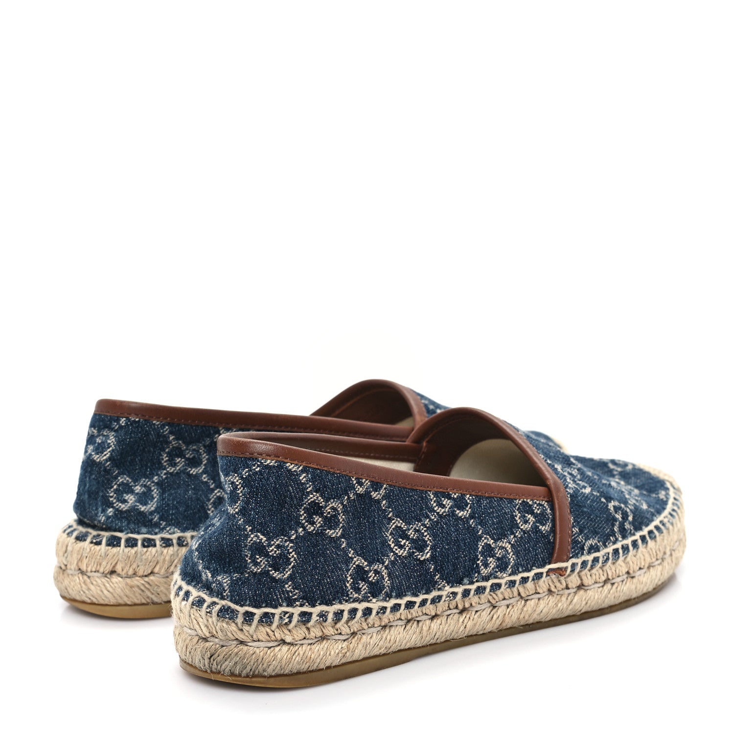 Gucci Denim GG Monogram Espadrilles 36 Blue Tea Cuir 5 of 9