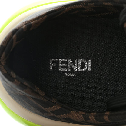 Fendi Jersey Vitello Fabric Jacquard FF Mens Refract Sneakers 8 Black Maya Grigio 6 of 8