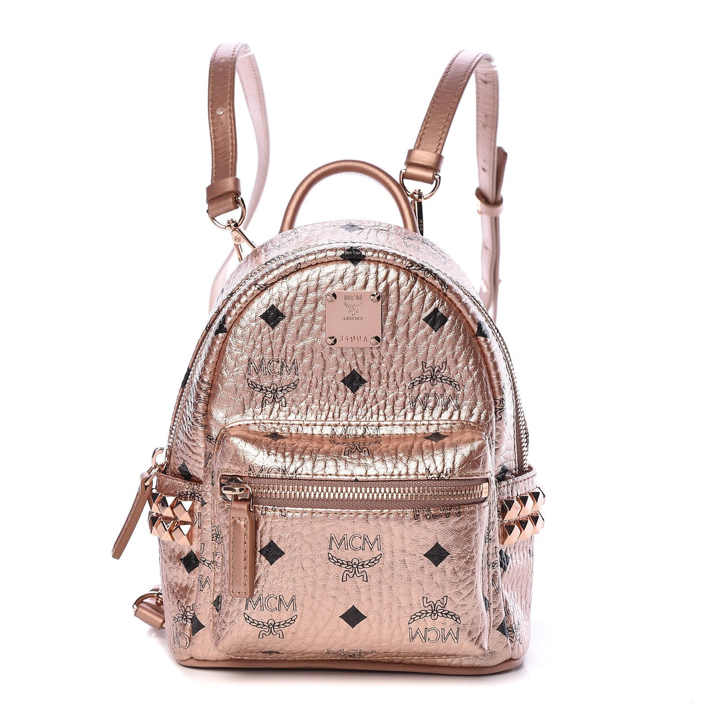 Metallic Visetos Studded X-Mini Bebe Boo Backpack Champagne Gold