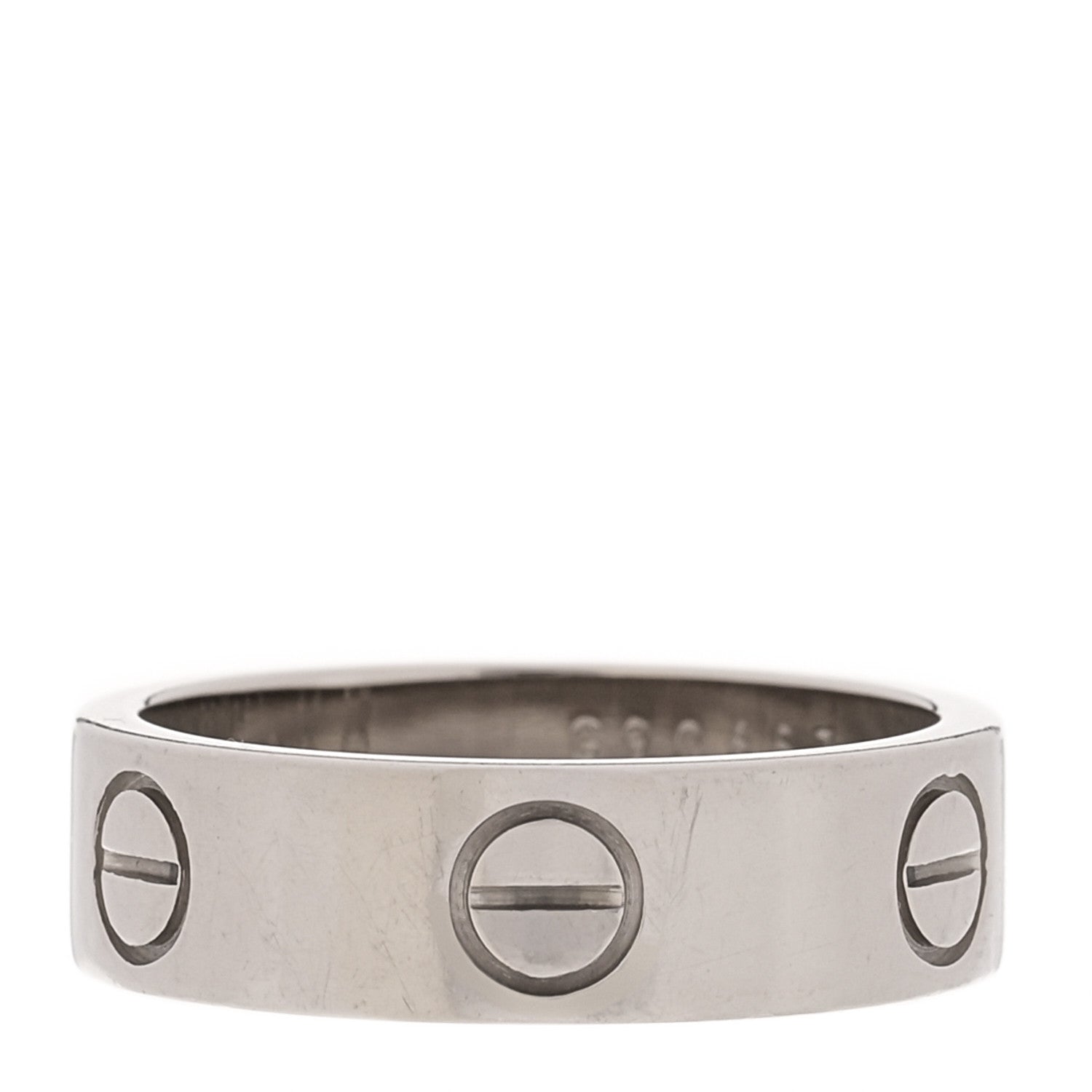 Cartier 18K White Gold 5.5mm LOVE Ring 53 6.5 1 of 4