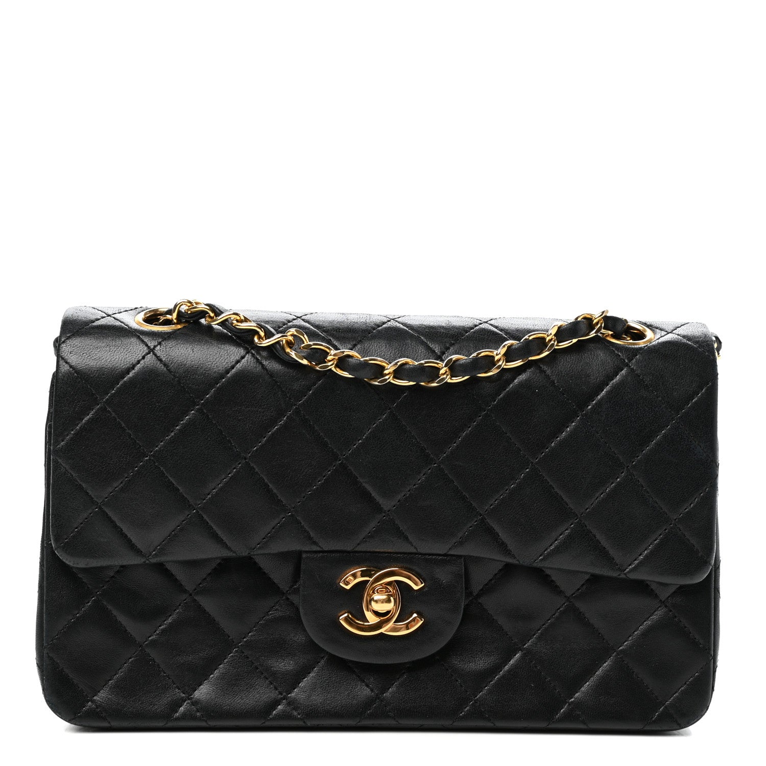 Chanel Lambskin Quilted Small Double Flap Black 1 of 10