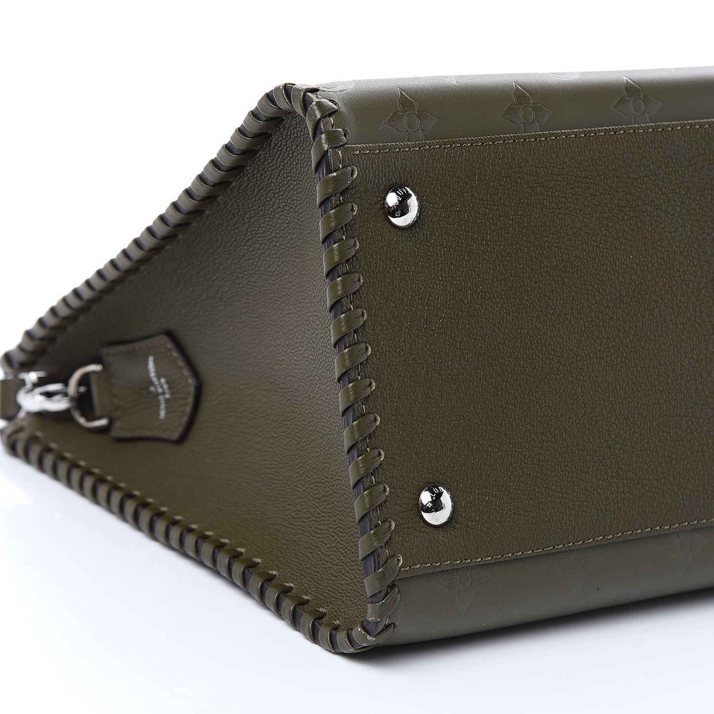 Cuir Plume Monogram Very One Zipped Tote Green