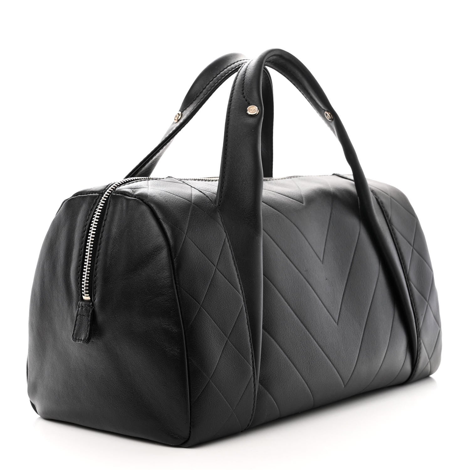 Chanel Lambskin CC Chevron All Day Long Boston Black 3 of 11