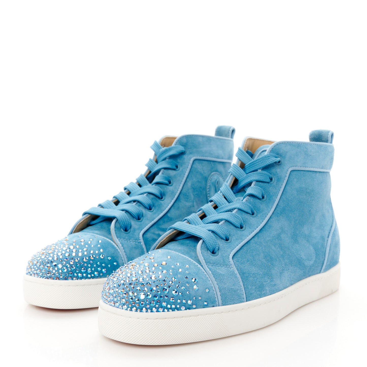 Veau Velours Louis Orlato High Top Sneakers 42.5 Blue