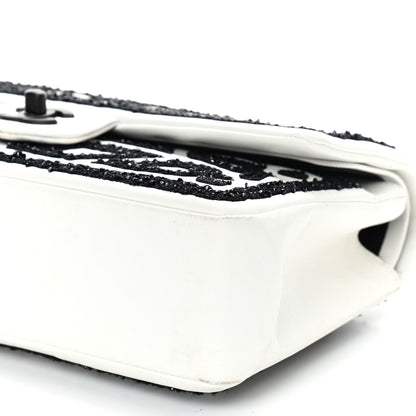 Chanel Lambskin Crystal Embroidered Medium Garden Of Versailles Double Flap Black White 11 of 11