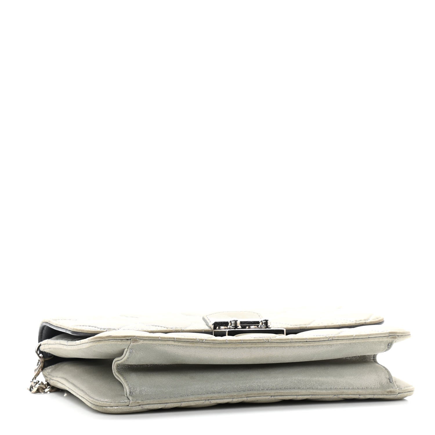 Christian Dior Metallic Calfskin Cannage Miss Dior Promenade Pouch Grey 4 of 10
