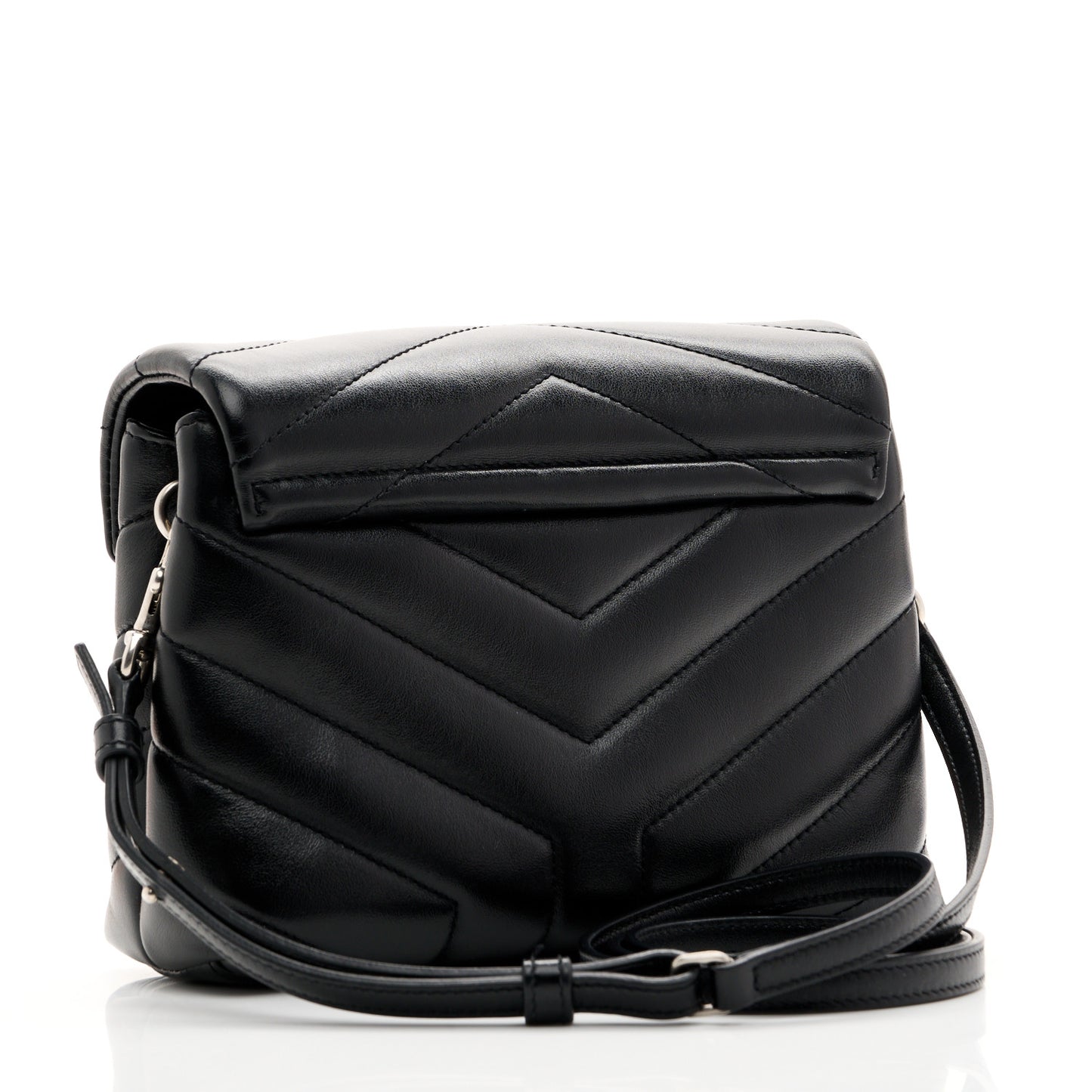 Calfskin Y Quilted Monogram Toy Loulou Crossbody Bag Black