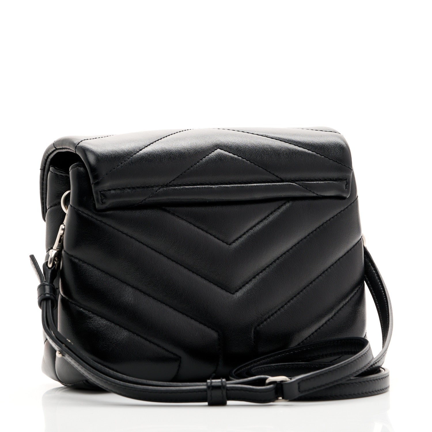 Saint Laurent Calfskin Y Quilted Monogram Toy Loulou Crossbody Bag Black 2 of 12