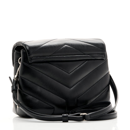 Saint Laurent Calfskin Y Quilted Monogram Toy Loulou Crossbody Bag Black 2 of 12
