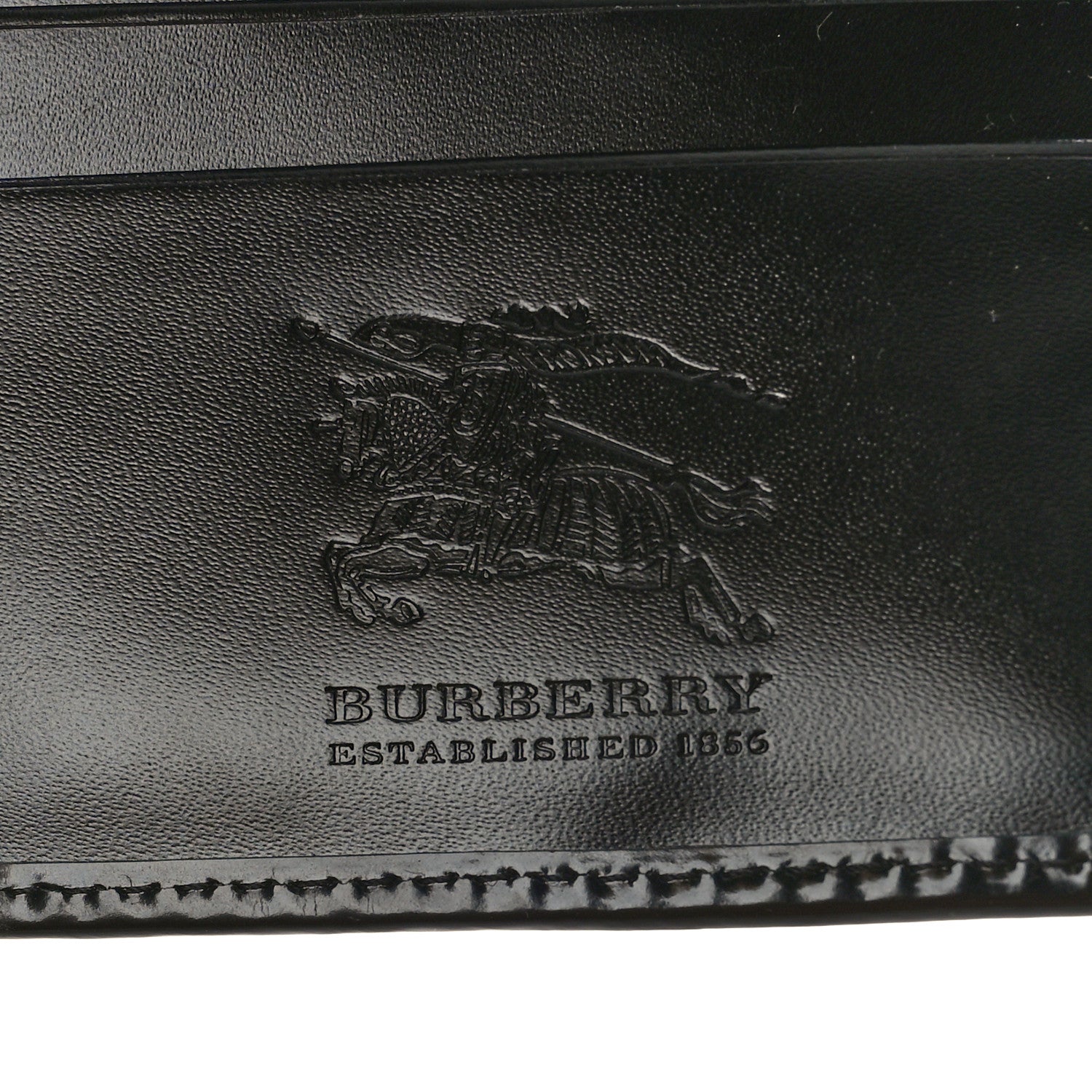 Burberry Patent Nova Check Tri-Fold Wallet Black 7 of 9