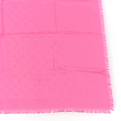 Louis Vuitton Silk Wool Monogram Shawl Rose Fluo 2 of 4