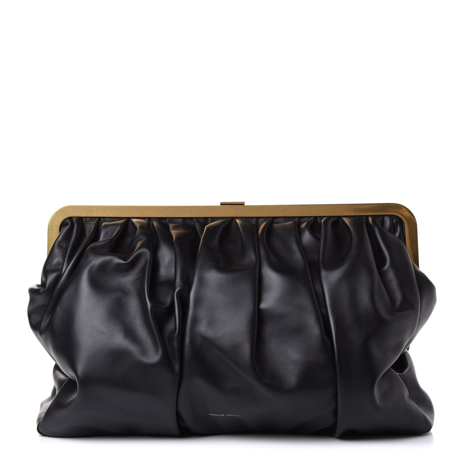 Mansur Gavriel Lambskin Wave Frame Clutch Black 1 of 9