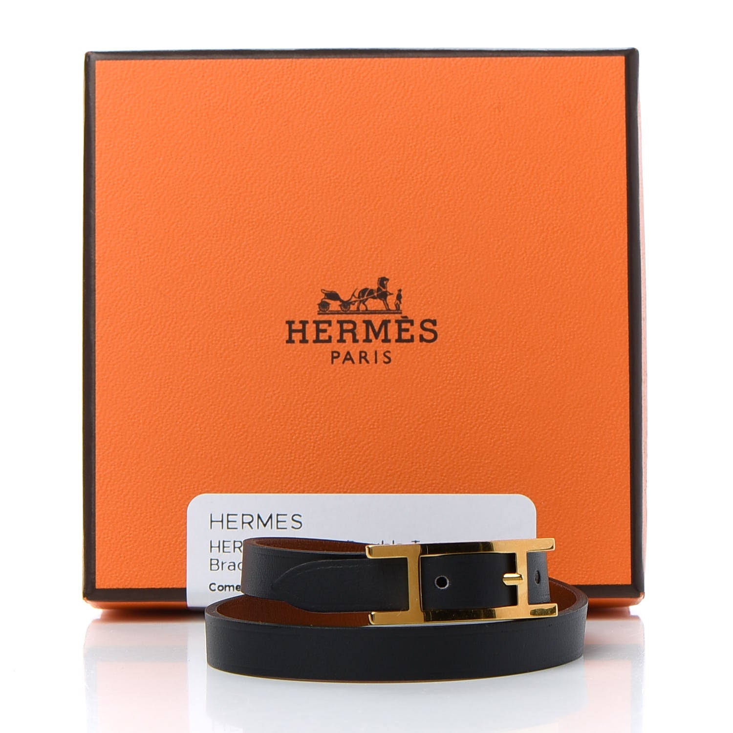 Hermes Chamonix Behapi Double Tour Bracelet T2 Black 5 of 5
