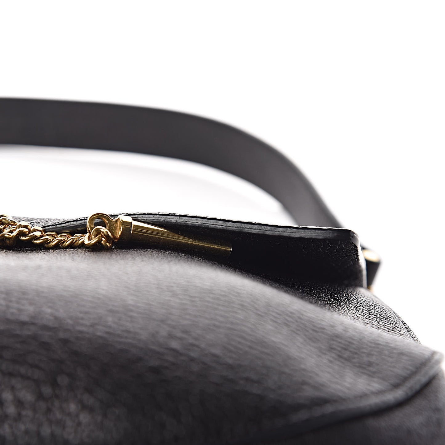 Grained Lambskin Large Drew Shoulder Bag Black