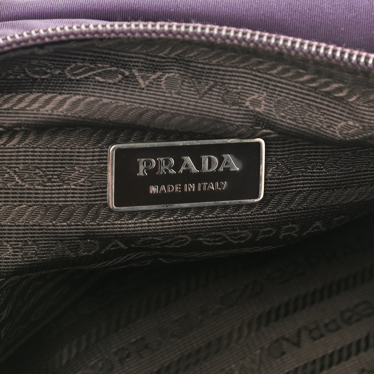 Prada Tessuto Nylon Saffiano Messenger Bag Purple 6 of 10