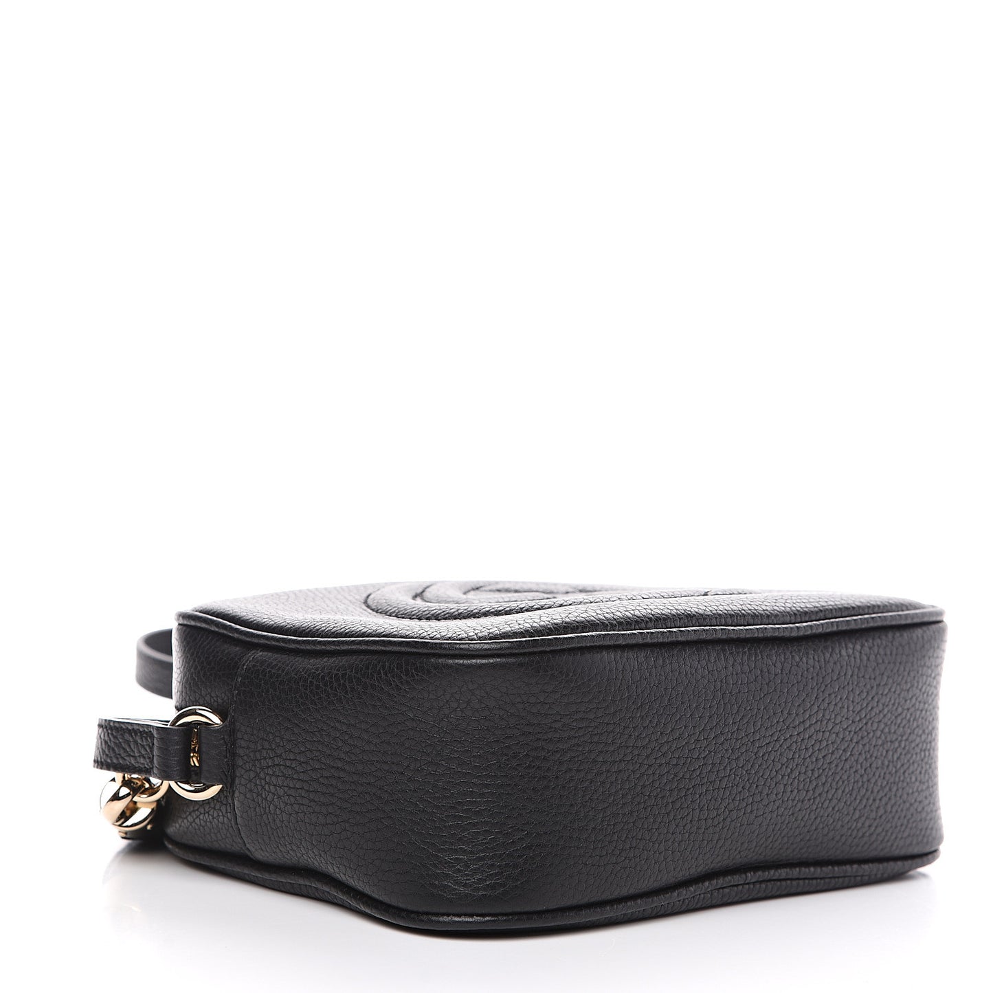 Pebbled Calfskin Small Soho Disco Bag Black