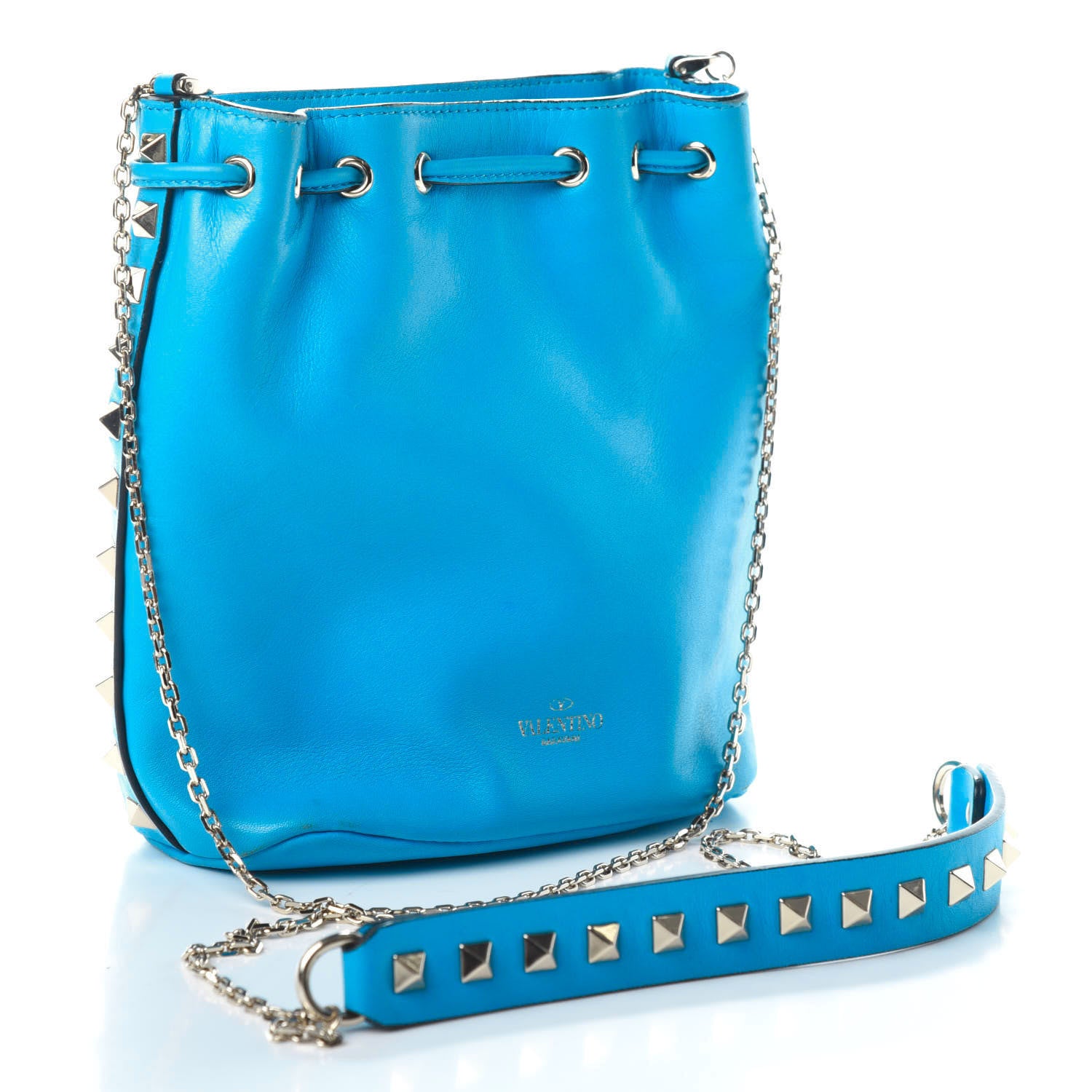 Valentino Garavani Vitello Rockstud Bucket Bag Parrot 3 of 8