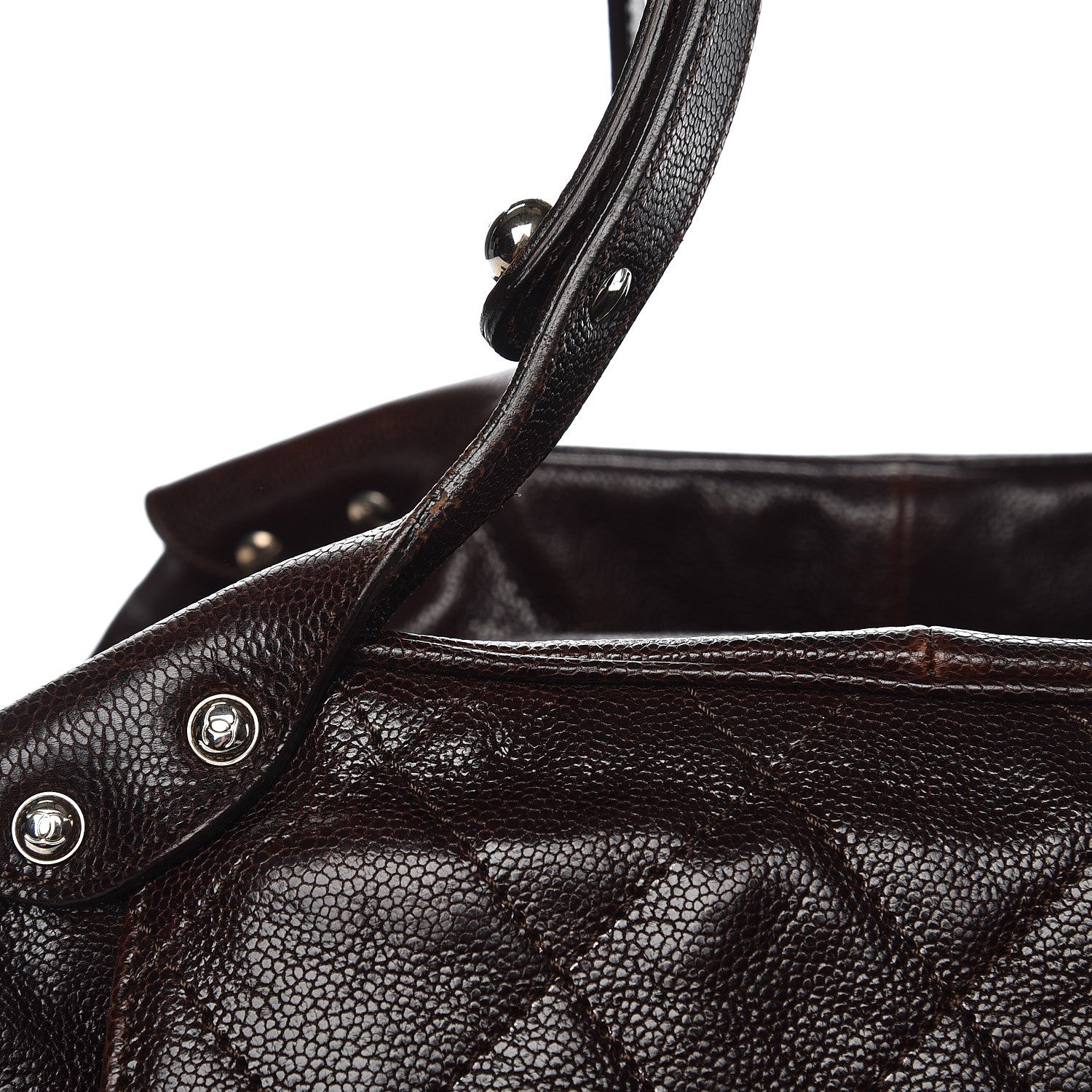 Chanel Caviar Quilted Mademoiselle Satchel Brown 16 of 20