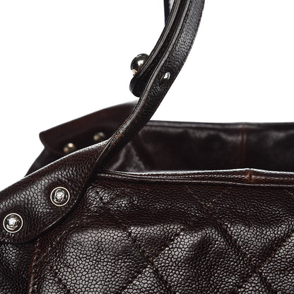 Chanel Caviar Quilted Mademoiselle Satchel Brown 16 of 20