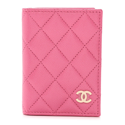 Chanel Caviar Quilted Card Holder Wallet Pink 1 of 9