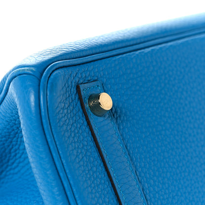 Hermes Taurillon Clemence Birkin 30 Bleu Zanzibar 7 of 41
