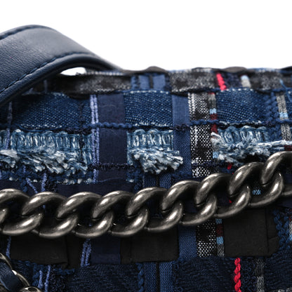 Chanel Lambskin Denim Tweed Medium Enchained Boy Flap Navy Blue 8 of 11