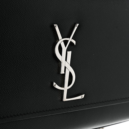 Saint Laurent Grain De Poudre Medium Classic Monogram Kate Satchel Black 14 of 14