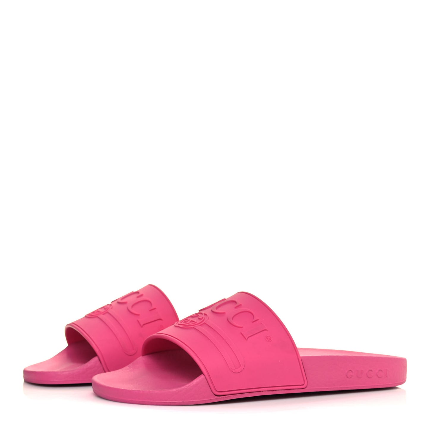 Rubber Womens Logo Slide Sandals 37 Fuchsia