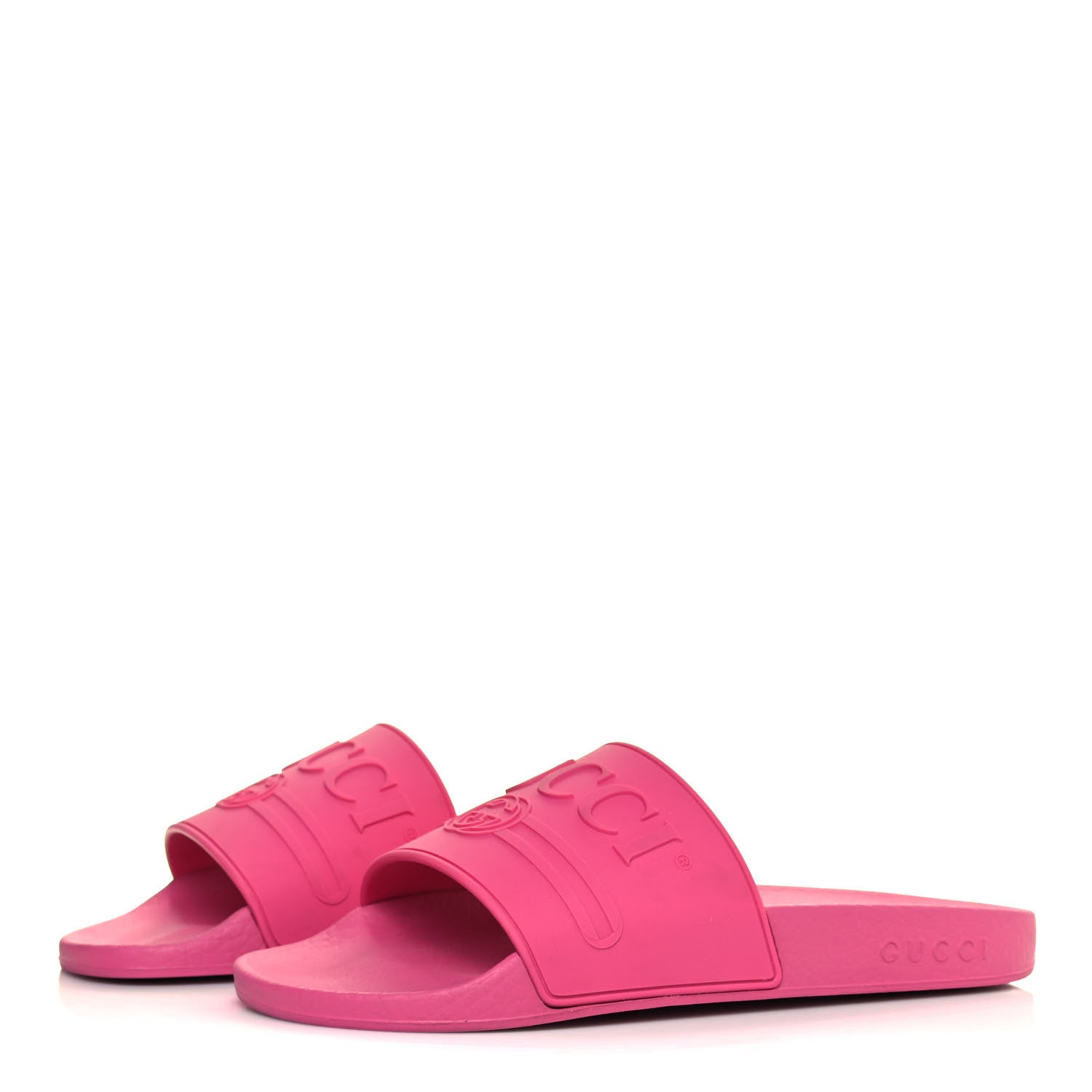 Gucci Rubber Womens Logo Slide Sandals 37 Fuchsia 3 of 8